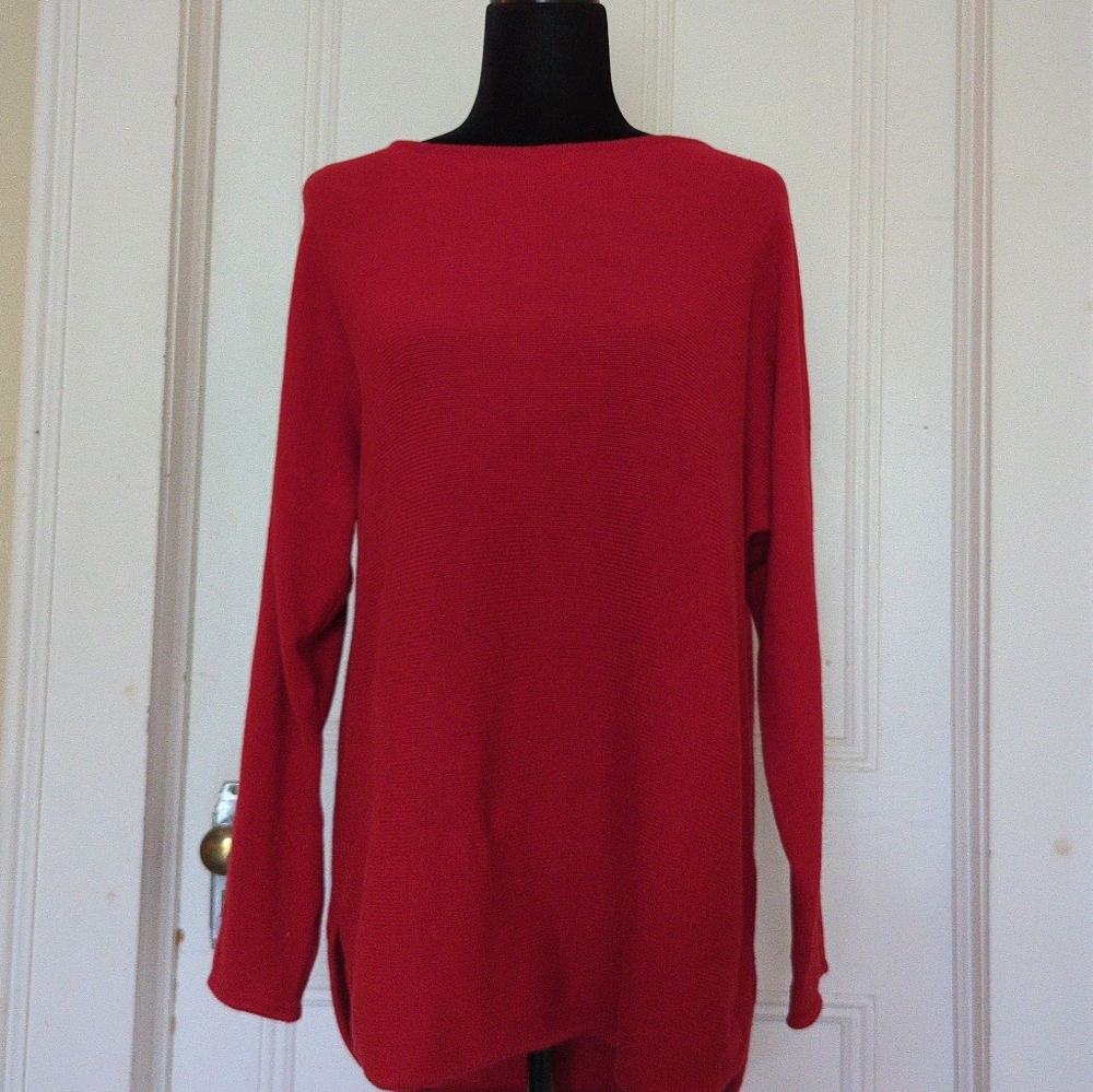 Michael Kors Vibrant Red Scoop Neck Sweater